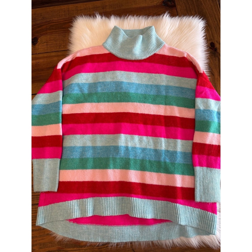 Cabana striped bright color sweater medium EUC‎